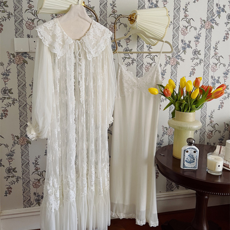 Vintage Luxury White Lace 2Pcs - Badminton Victory 评论和价格